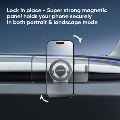 Transparent Magnetic Phone Holder For Tesla Model 3 2024 / Model Y 2025